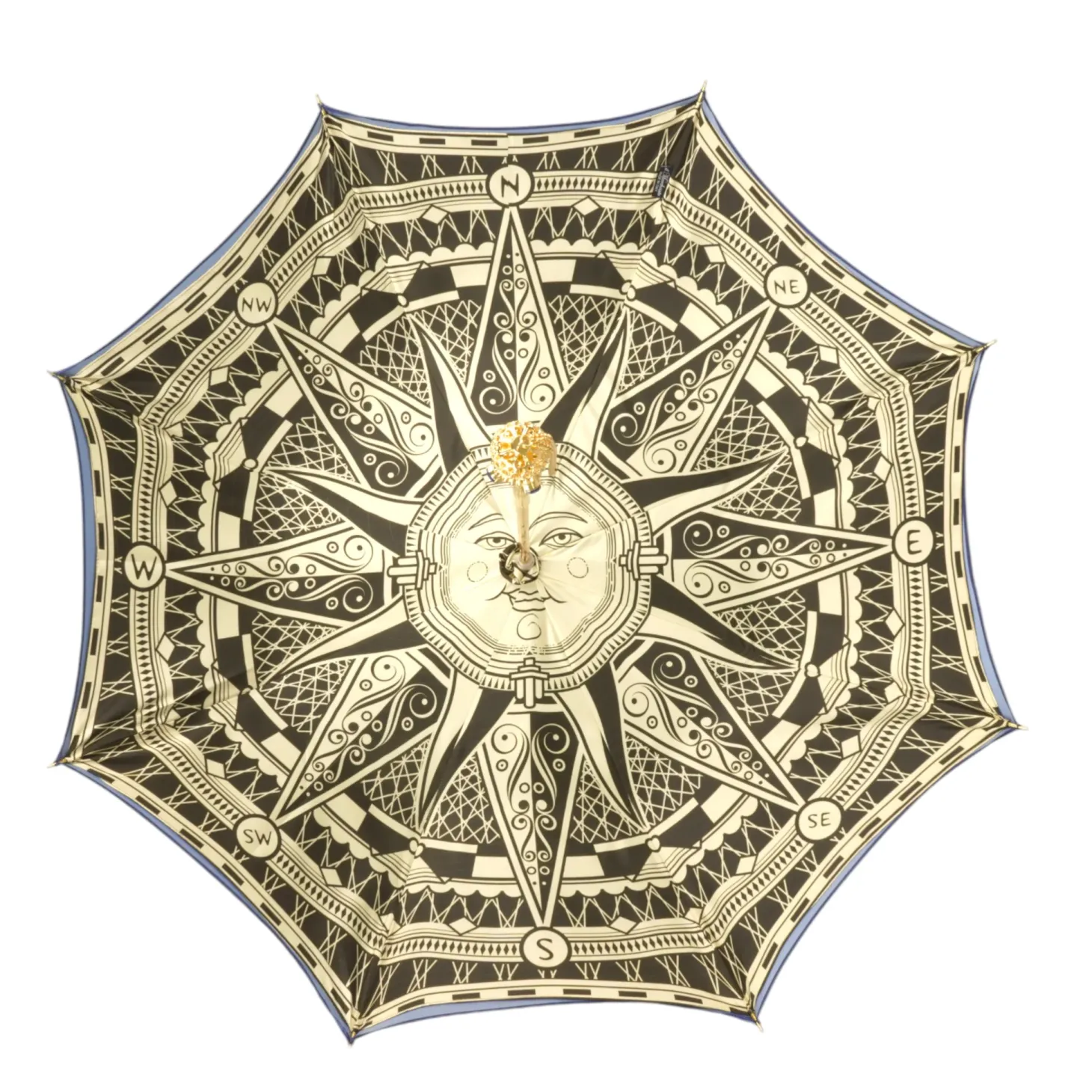 Luxury in Rain: Handmade Umbrellas featuring 24K Gold-Plated Crystal H