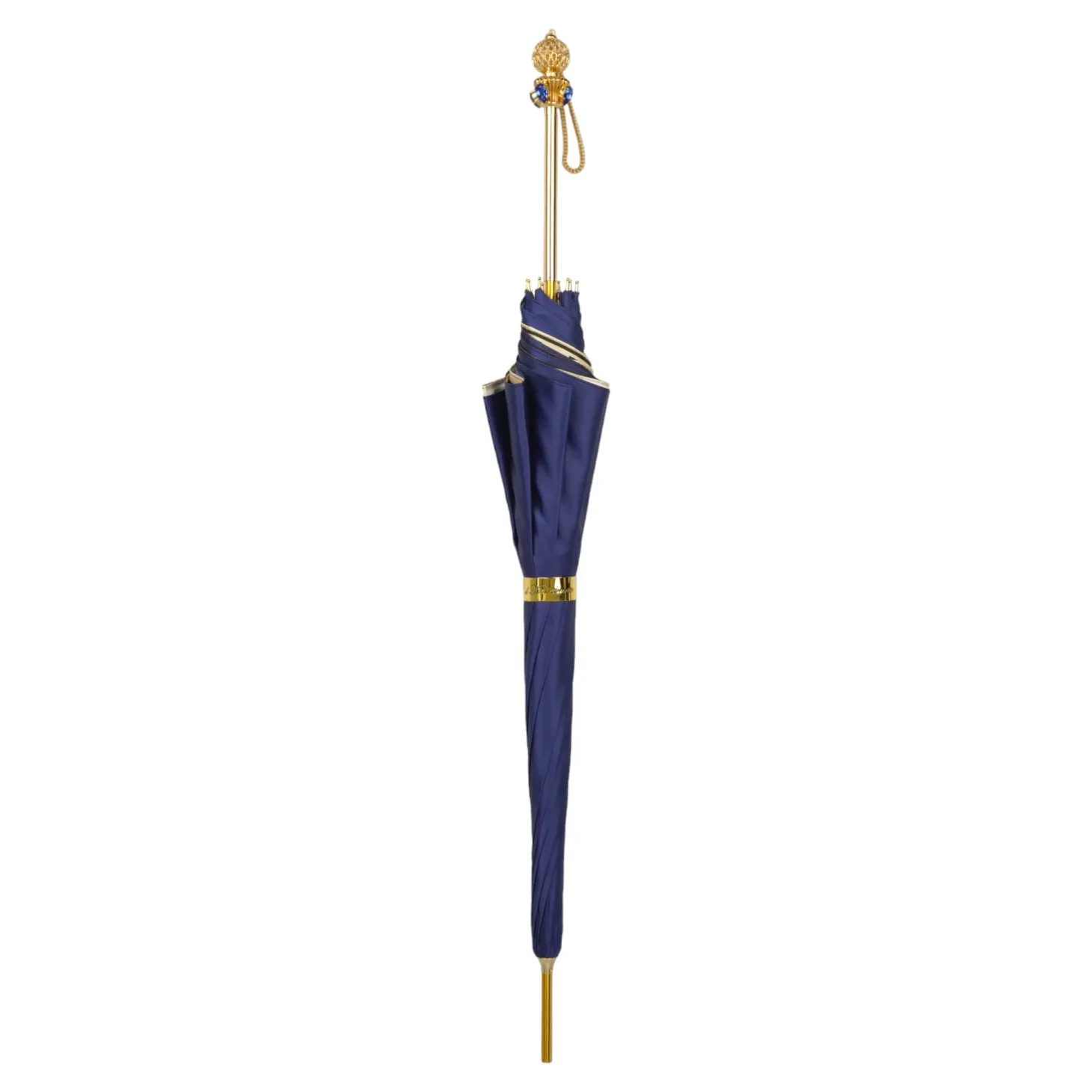 Luxury in Rain: Handmade Umbrellas featuring 24K Gold-Plated Crystal H