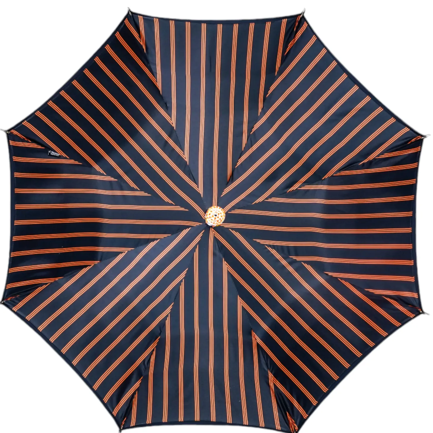 Luxury Umbrella with Bold Stripes and Gem-Encrusted Handle