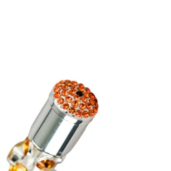 Luxury Umbrella with Bold Stripes and Gem-Encrusted Handle