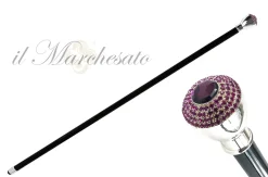 Luxury Walking Cane - Fuchsia Crystals Knob