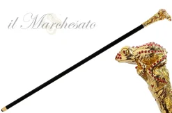 Luxury Walking stick - Frog Encrusted with Siam Cristals
