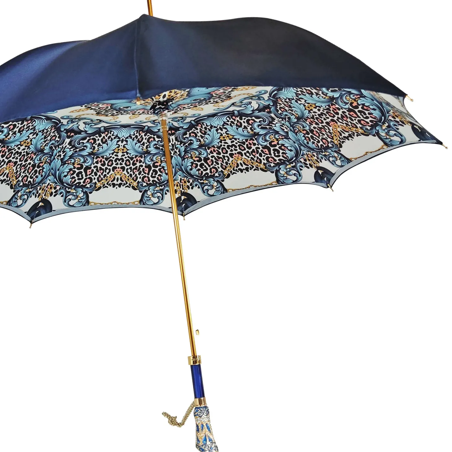 Majestic blue umbrella with turquoise crystals