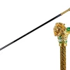 Majestic Gold Lion Handle Walking Cane – Green Enamel Finish