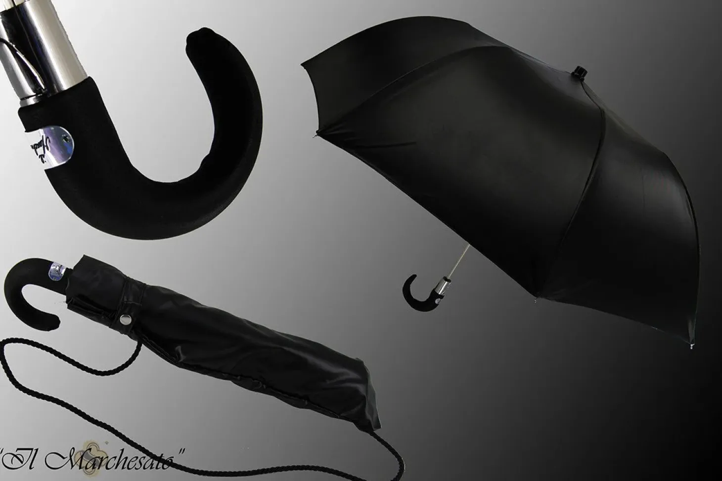 Men's Folding Umbrella Crafted in a Black Comfortable And Sturdy Satin