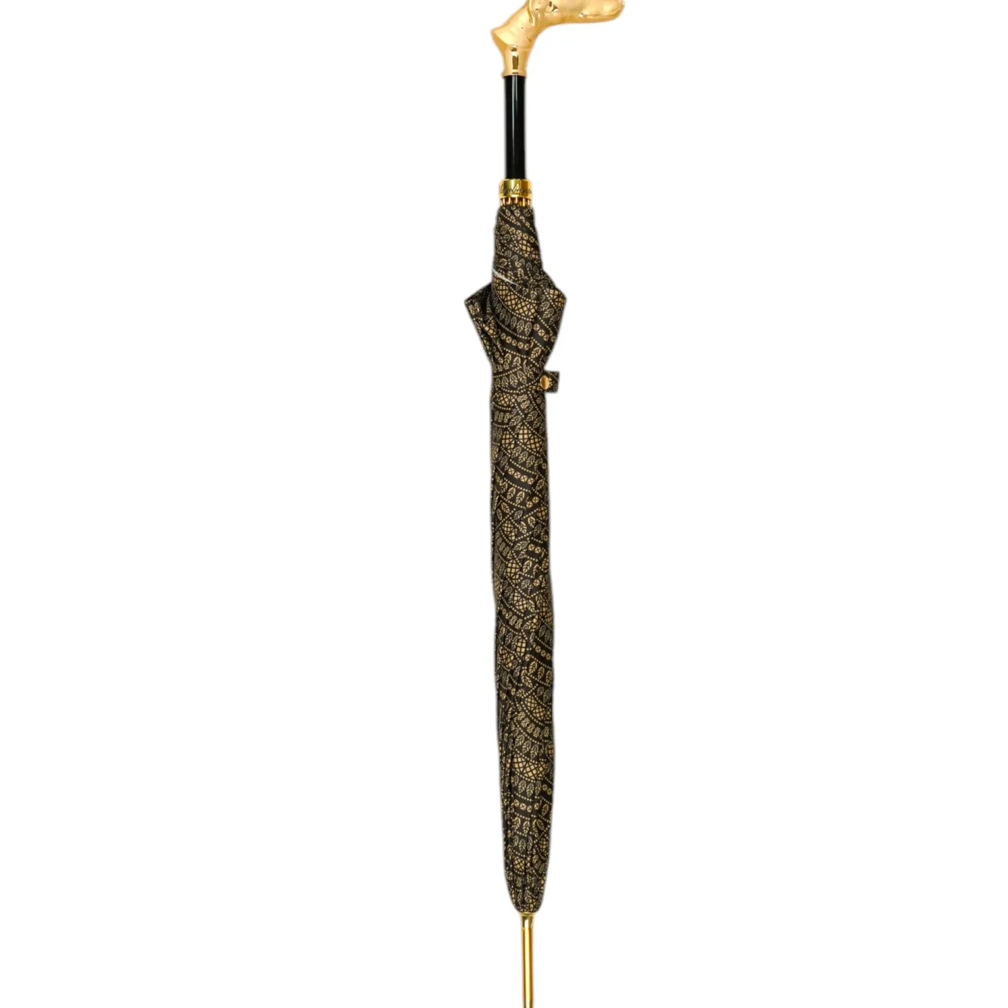 Noble Hound: Decorated Umbrella with Gold-Plated Greyhound Handle