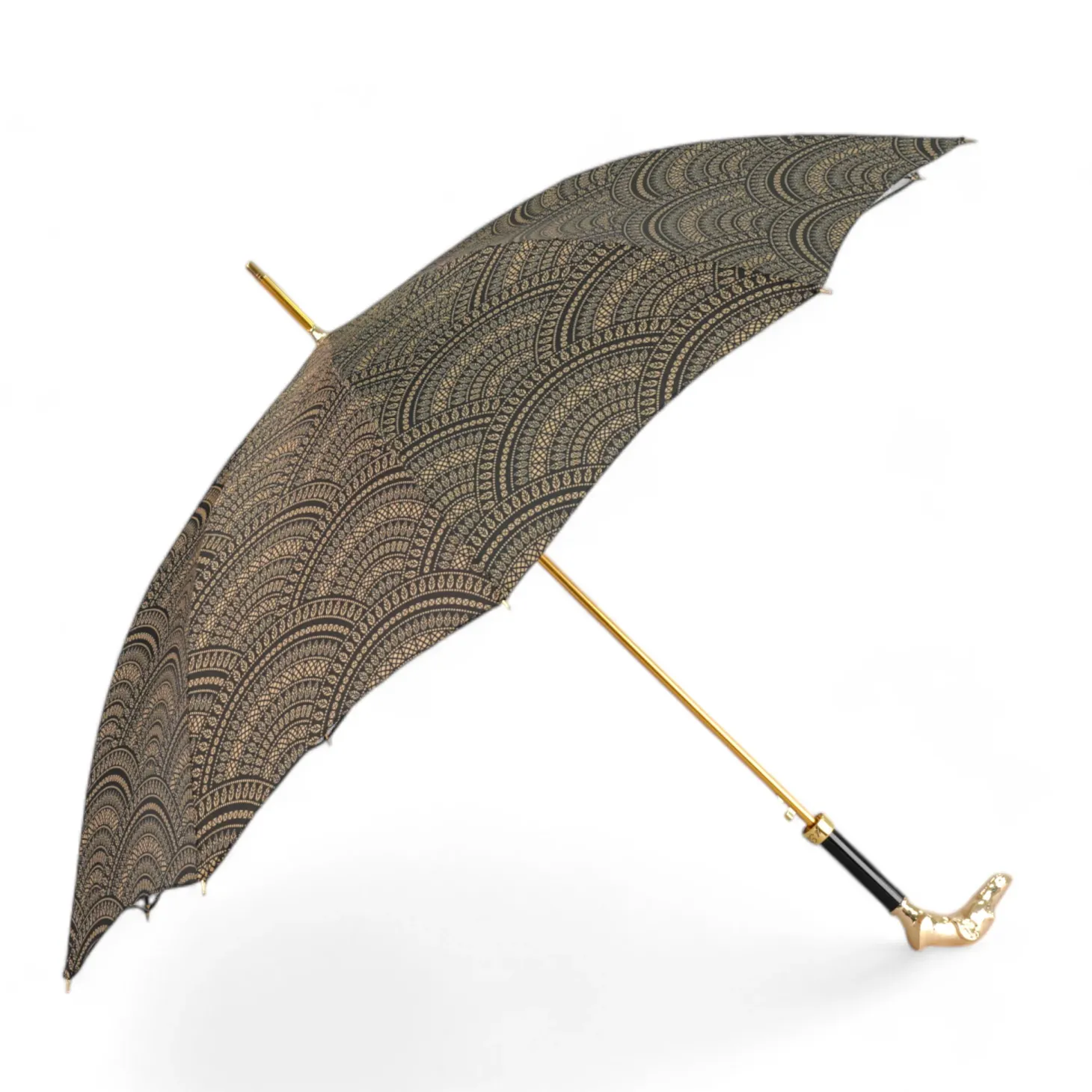 Noble Hound: Decorated Umbrella with Gold-Plated Greyhound Handle