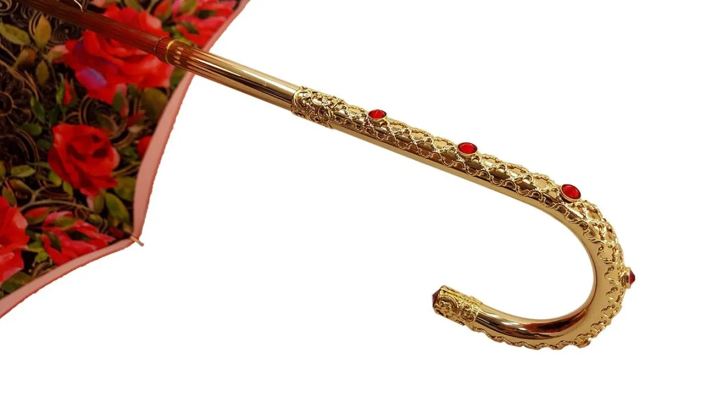 Orange Floral Umbrella, Double Canopy Luxury Ladies