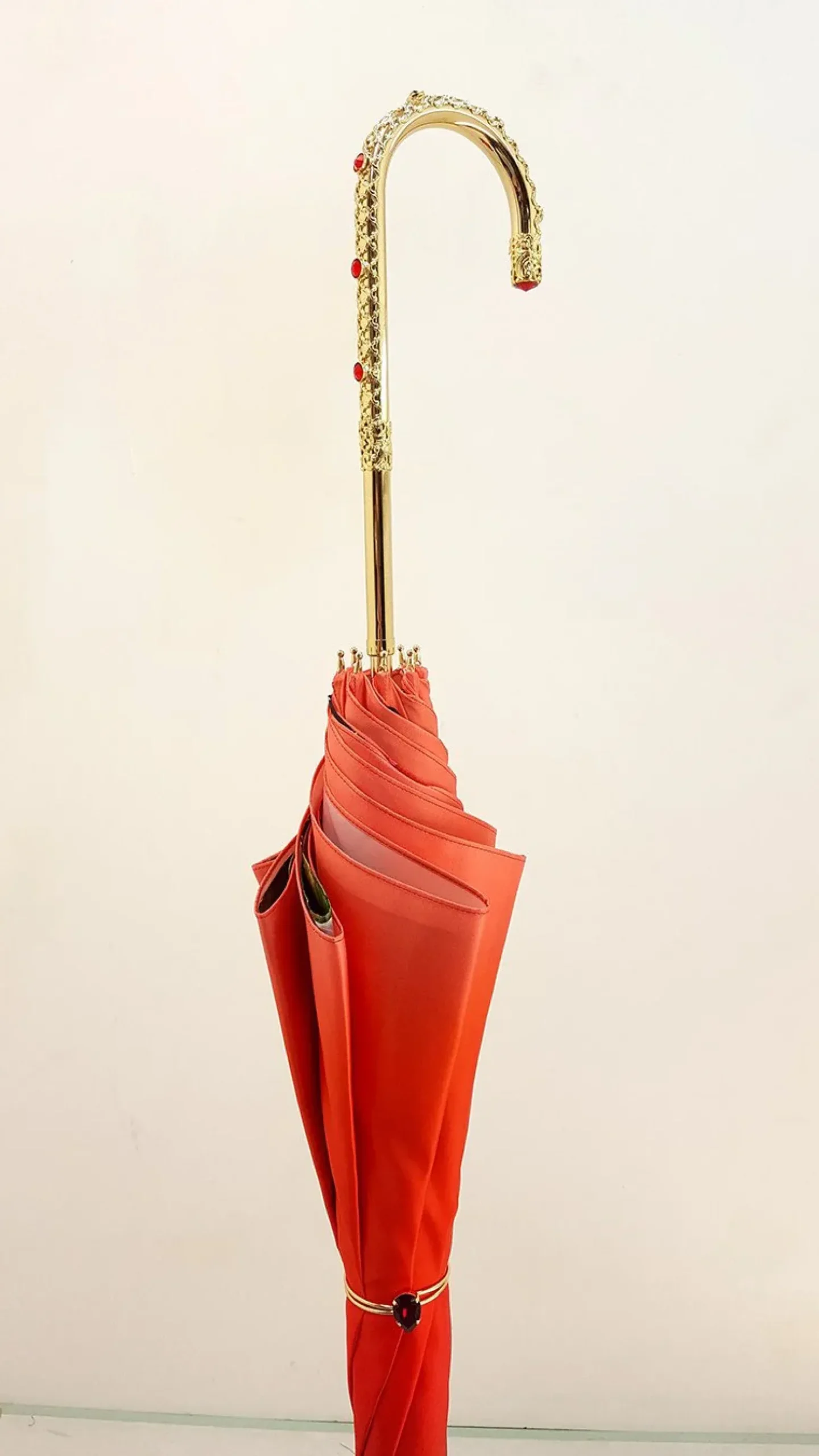 Orange Floral Umbrella, Double Canopy Luxury Ladies