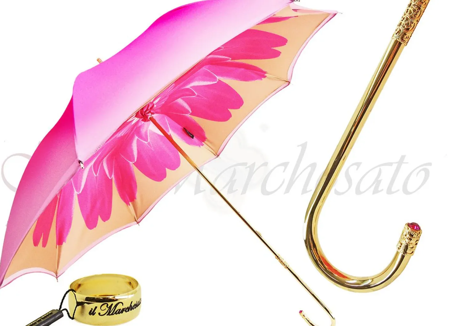 Pink Dahlia Double Canopy - Luxury Ladies Umbrella One of Best Women Umbrella