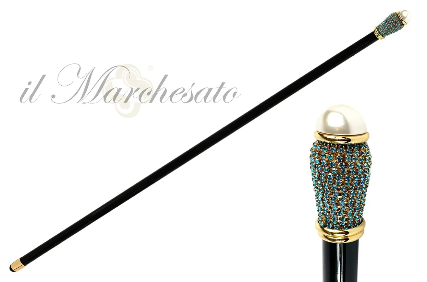 Precious knob with Rhinestones and Pearl