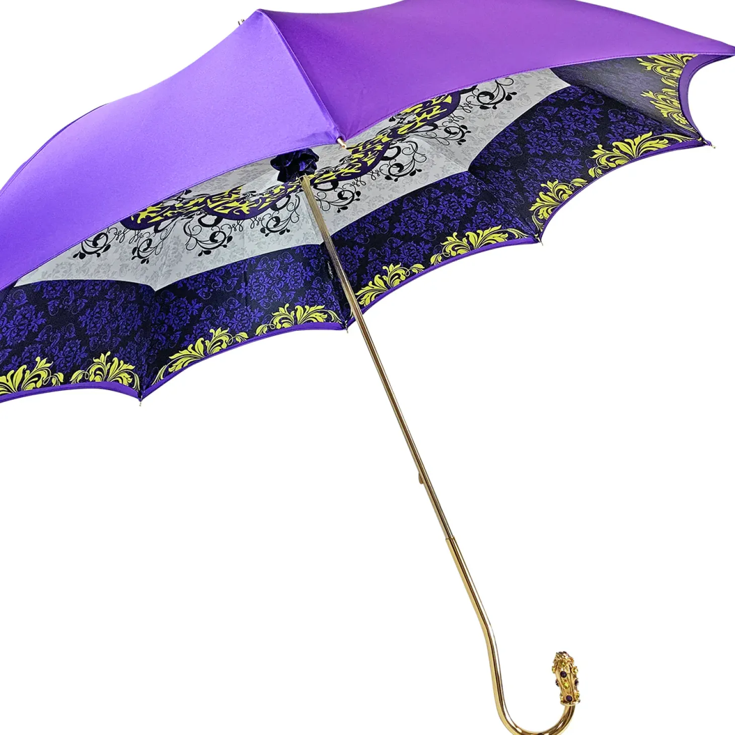 Precious purple umbrella with yellow crystals