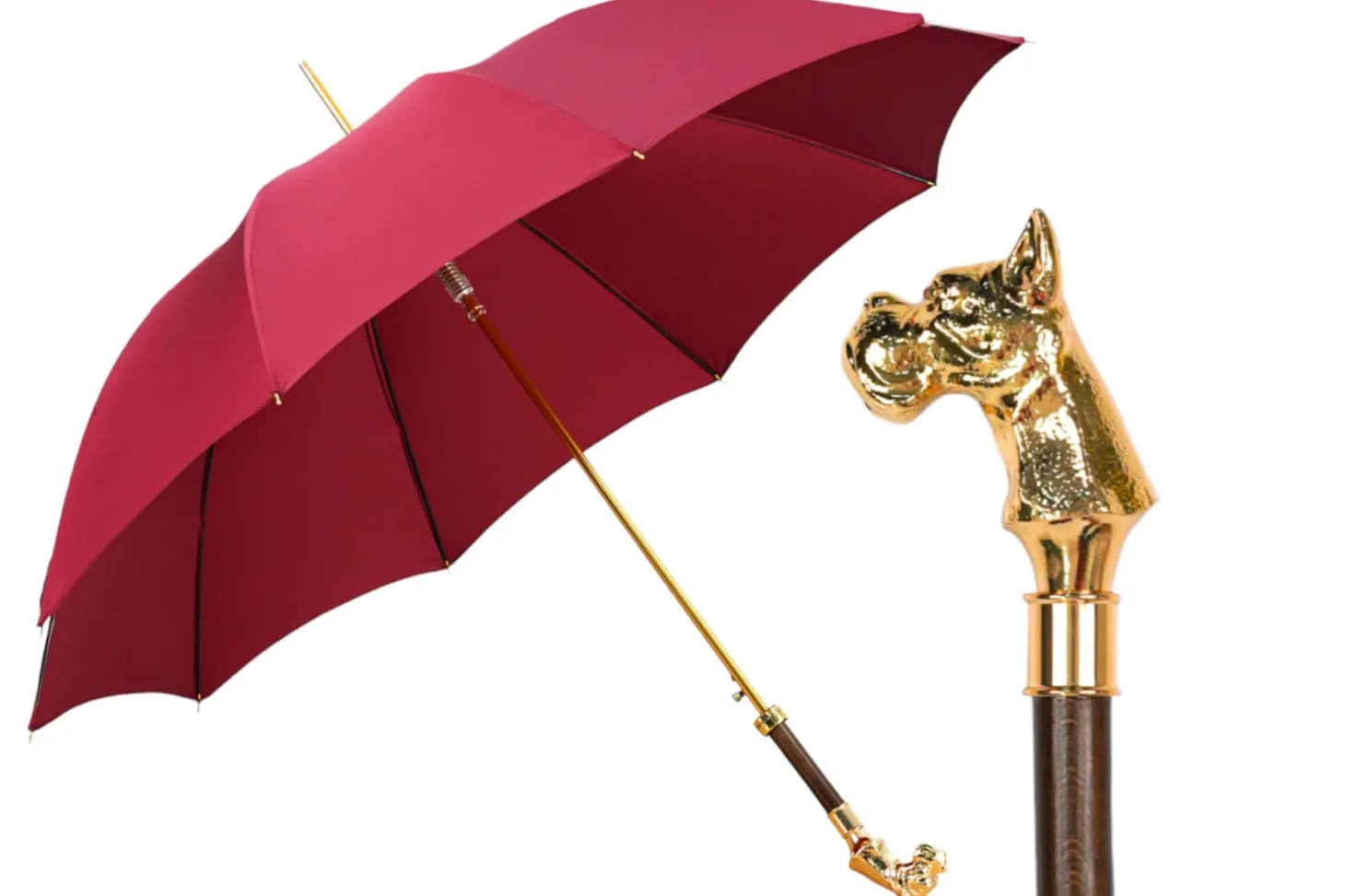 Premium Men's Exclusive Luxury Umbrella with 24K dog handle