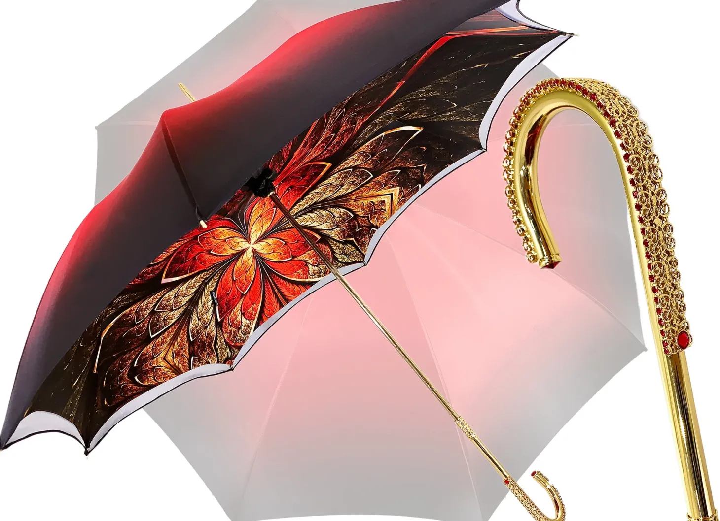 Red Double Canopy Luxury Ladies Umbrella