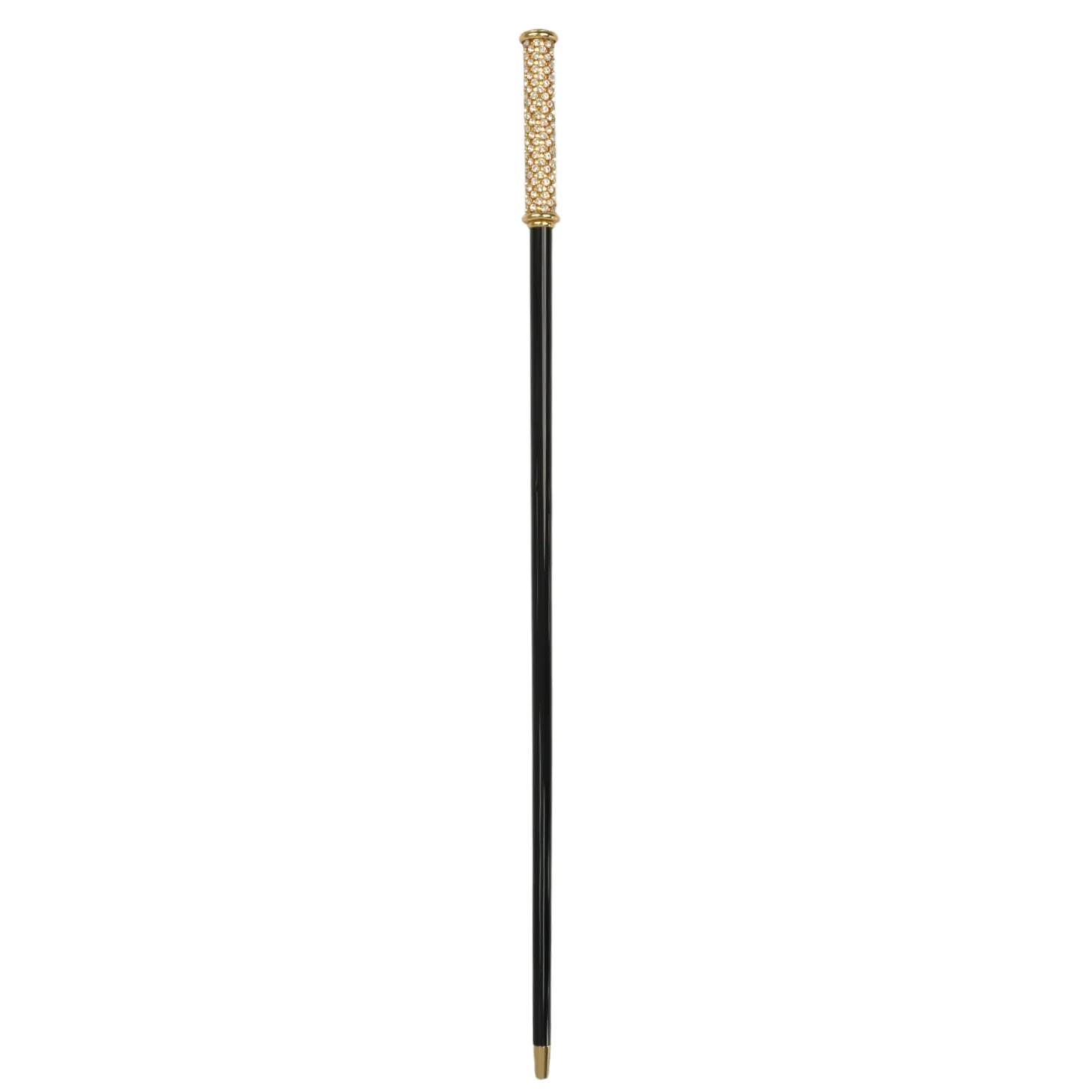 Regal Crystal Touch: 24K Gold-Plated Walking Sticks with Crystals