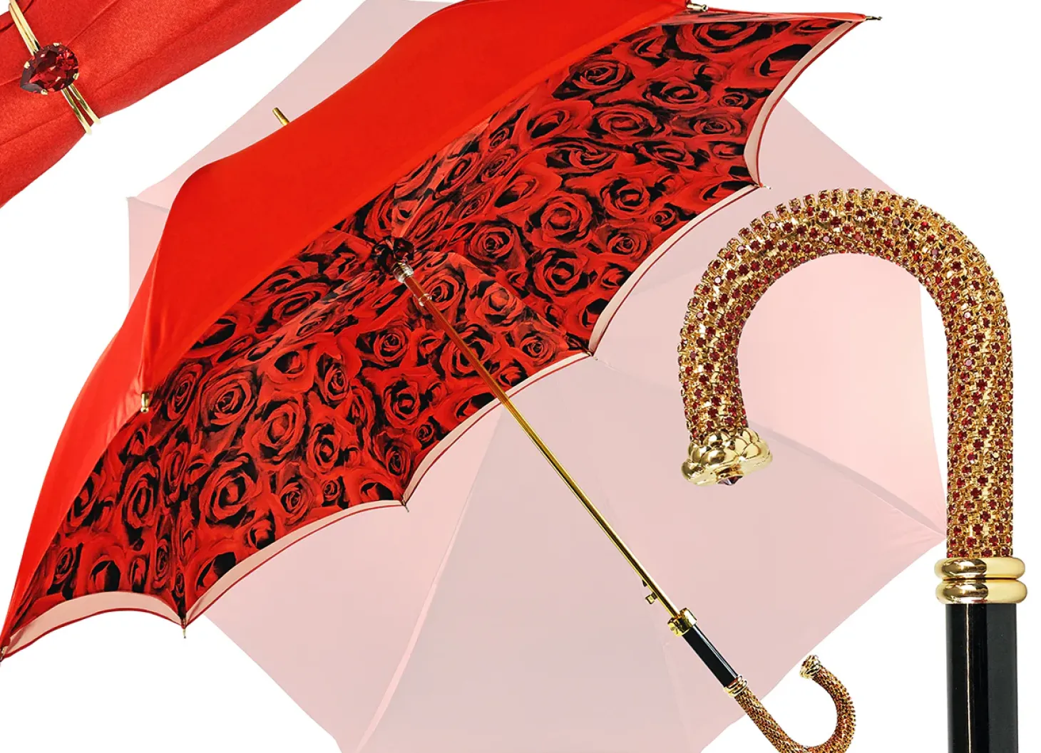 Romantic Umbrella with red Roses