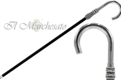 Silver Plated Luxury Walking Stick - Handmade in Italy