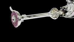 Silvered Umbrella with Anemones and Fuchsia Crystals