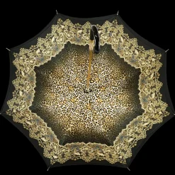 Simple and Elegant Black Umbrella with Animalier design
