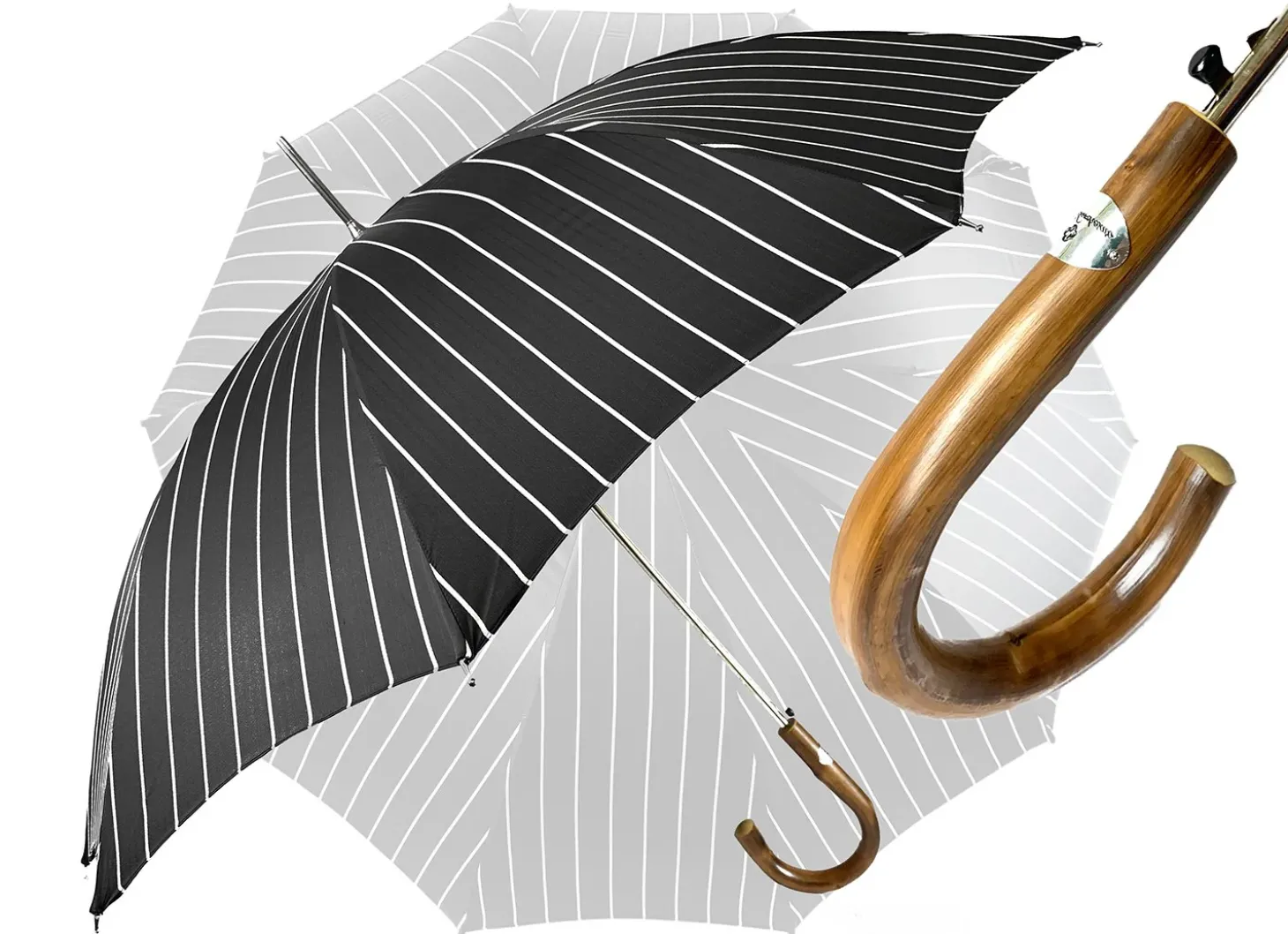 Smoke Gray with white stripes Umbrella