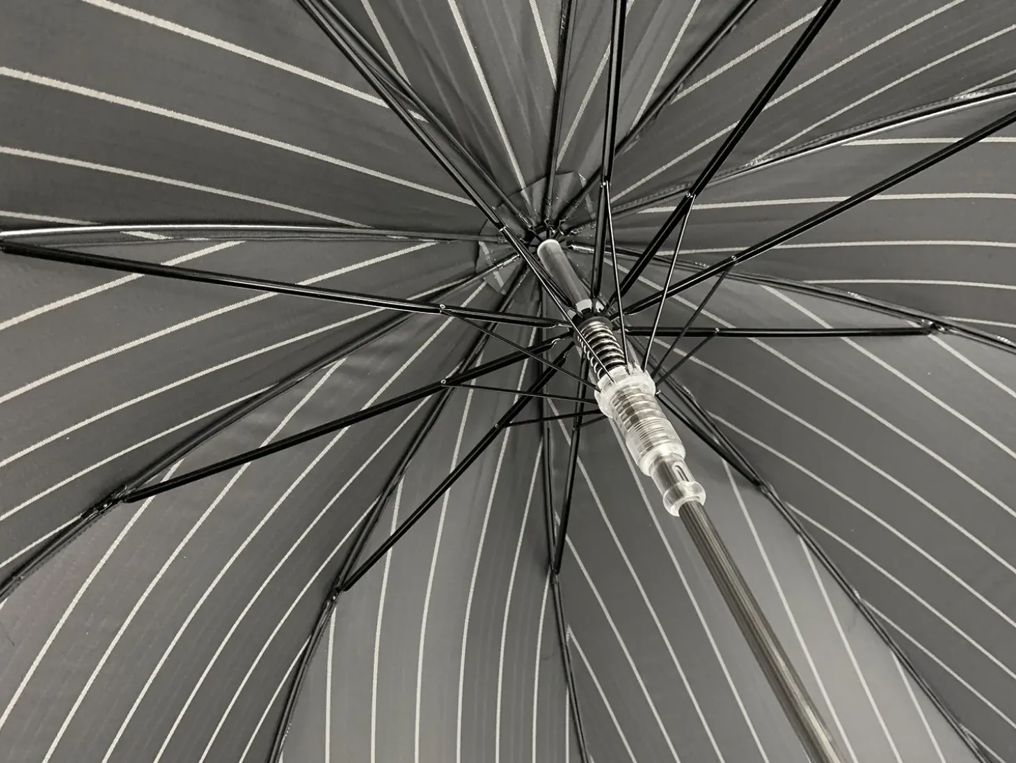 Smoke Gray with white stripes Umbrella