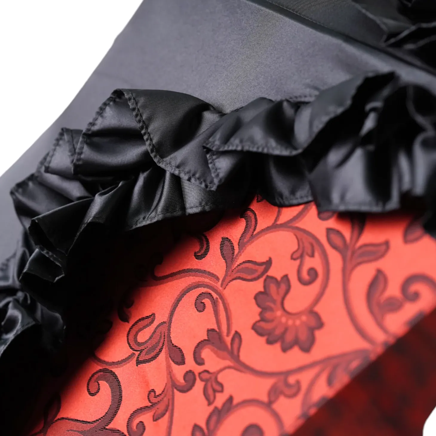 Special Edition Umbrella Featuring Black Ruffles and Silver-Plated Acc
