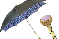 Stunning grey umbrella with light purple inside