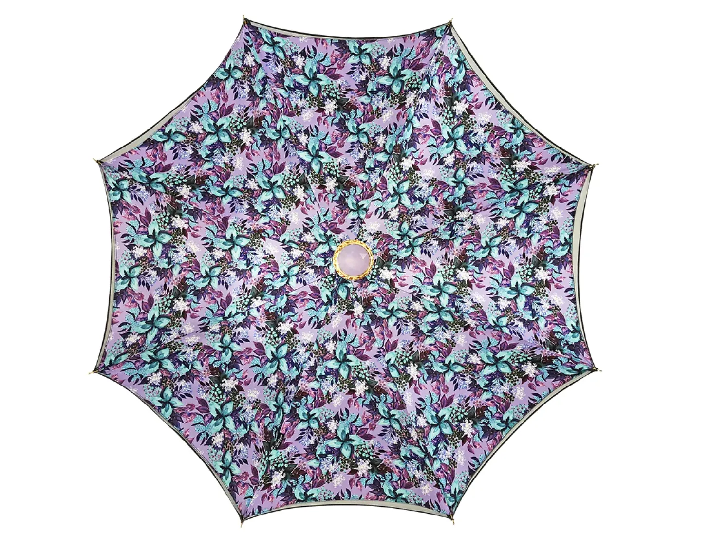 Stunning grey umbrella with light purple inside