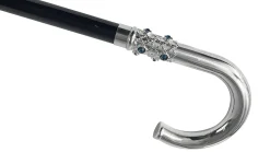 Sturdy Walking Stick With Blue Crystals