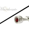 Sturdy Walking Stick With Red Swarovski Crystal