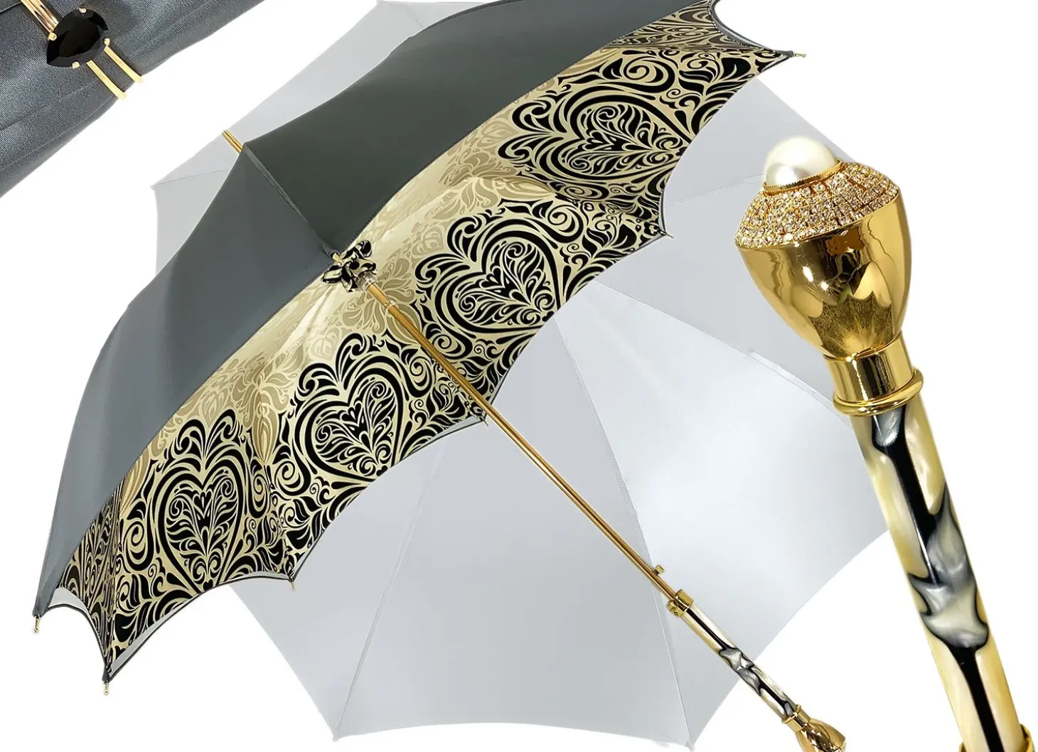Stylish Baroque Design - Handmade Fashion Umbrella For Women il Marchesato Ombrelli