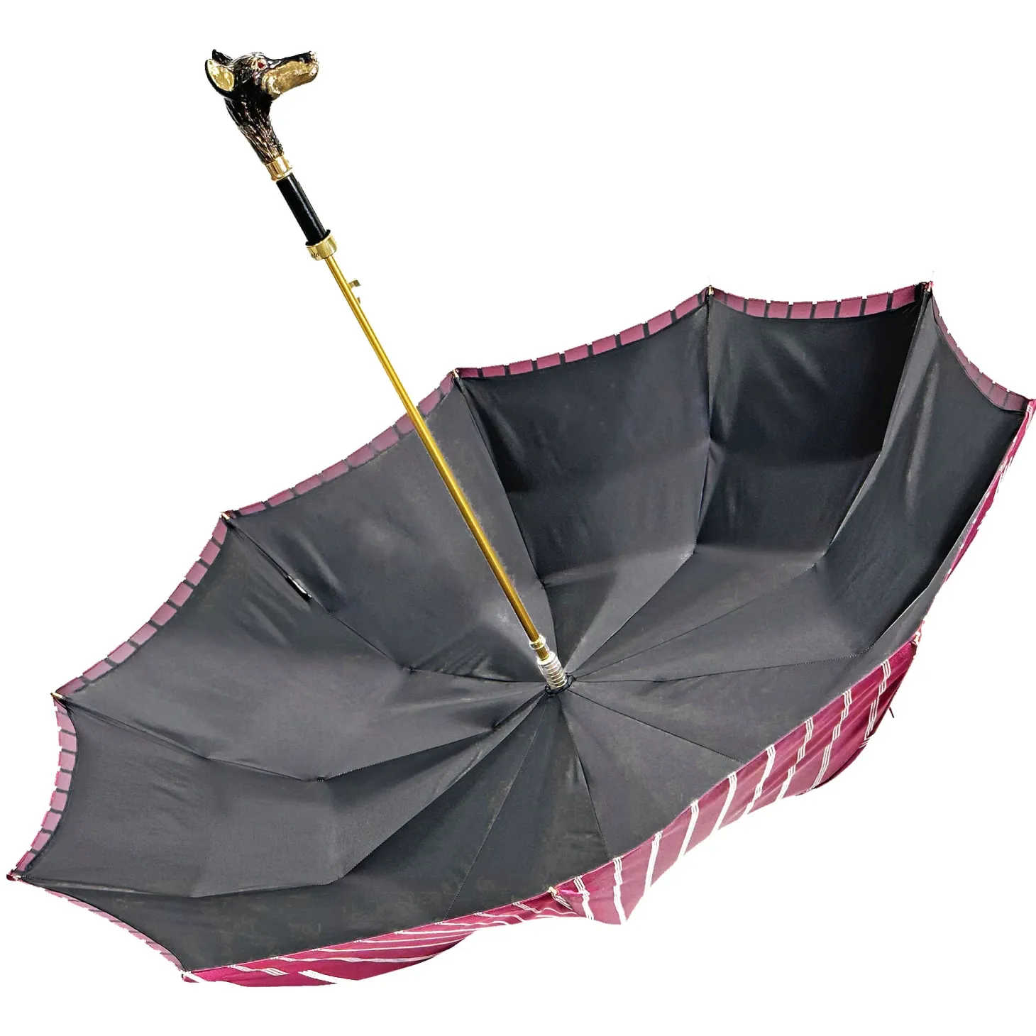 Stylish umbrella - Goldplated 24K Dobermann handle