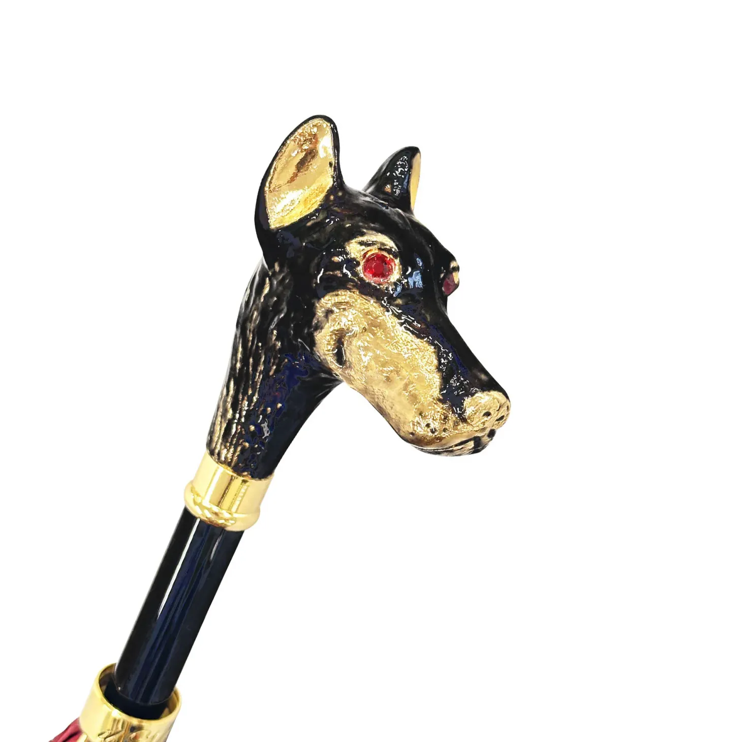 Stylish umbrella - Goldplated 24K Dobermann handle