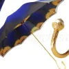 Superb Double Canopy Umbrella Finished in a Luxurious Blue Satin Polye