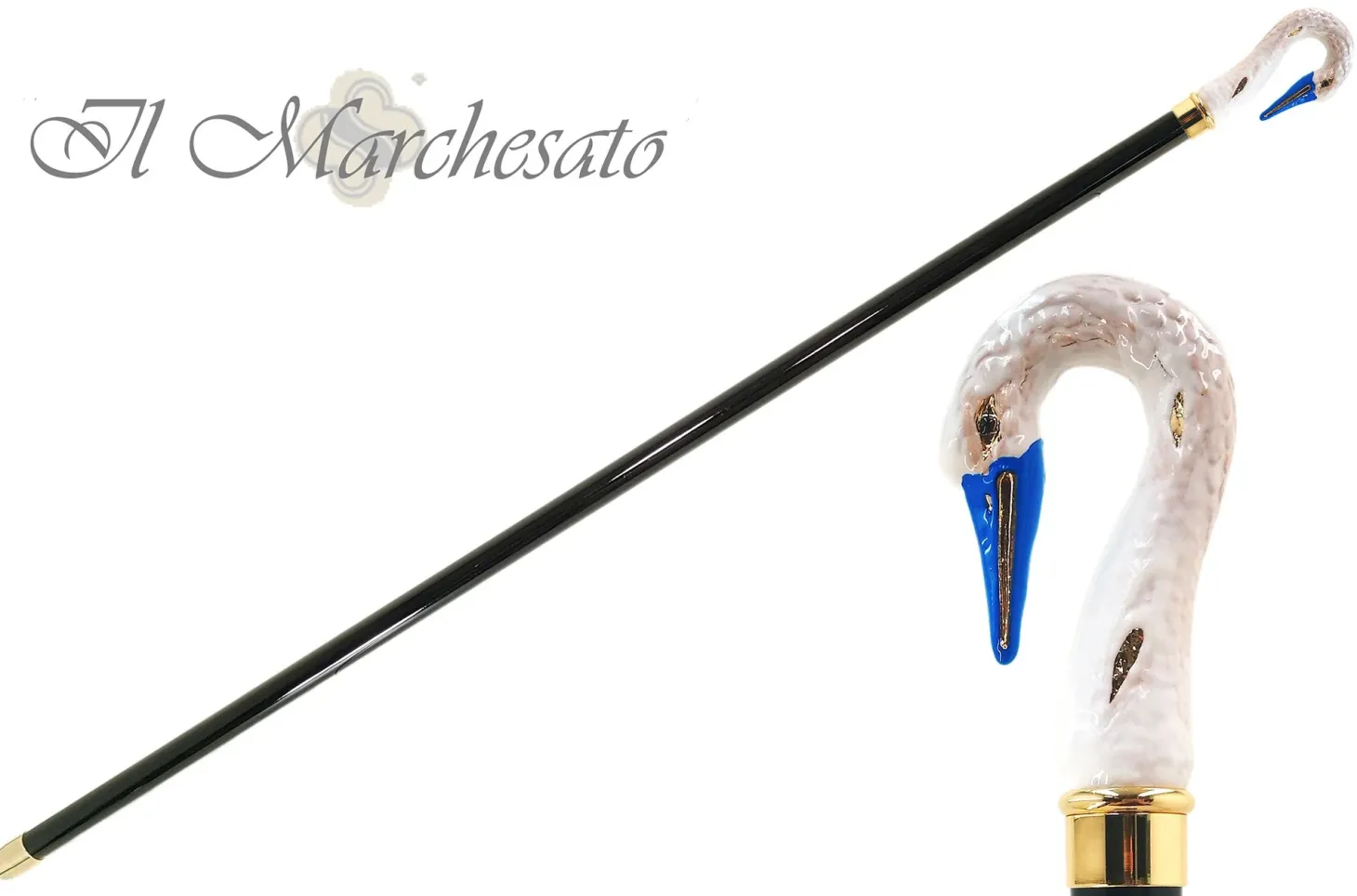 Swan Glazed Cane