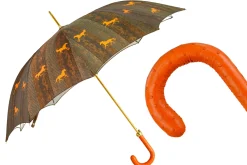 The Noble Ride – Artisanal Umbrella with Ostrich Touch