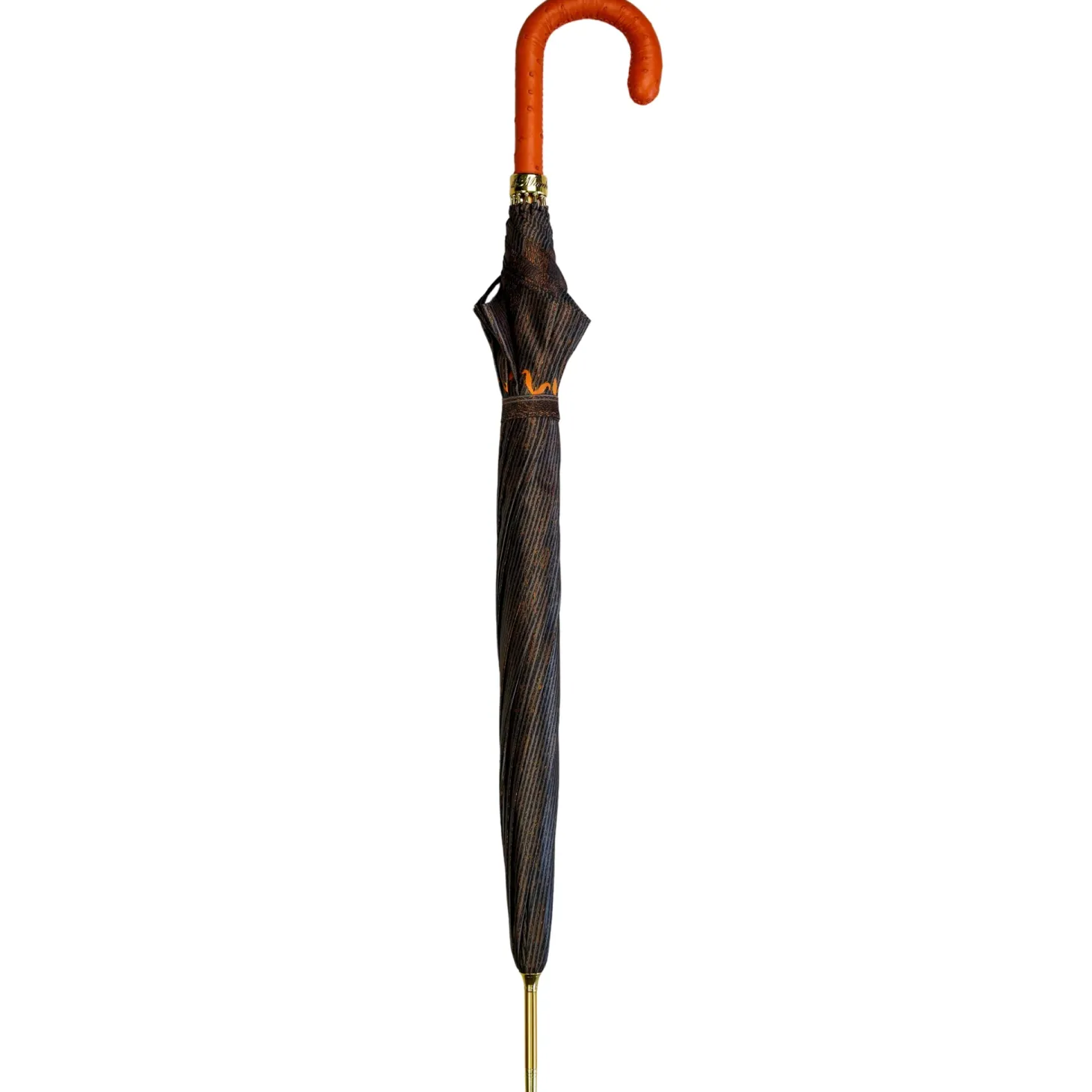The Noble Ride – Artisanal Umbrella with Ostrich Touch