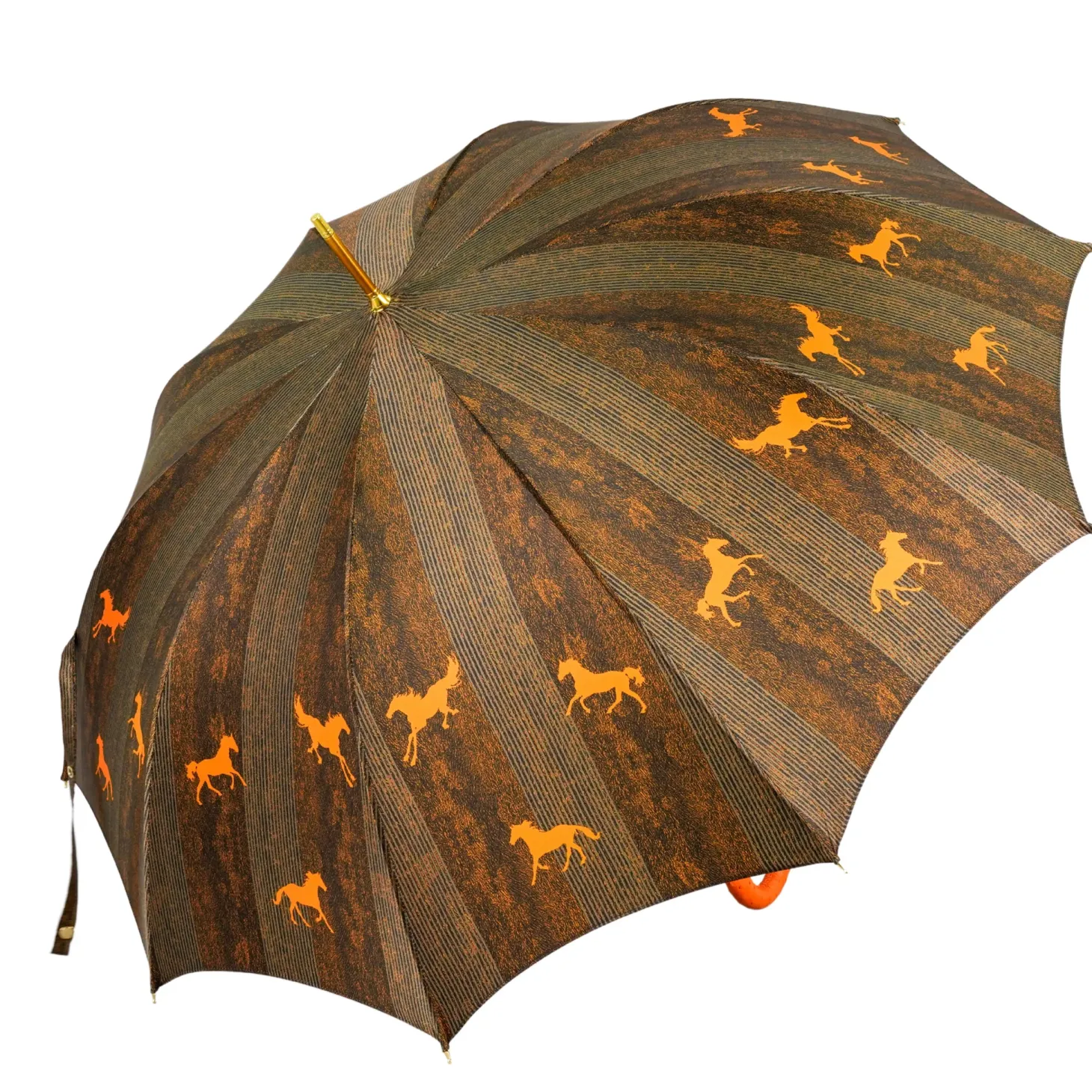 The Noble Ride – Artisanal Umbrella with Ostrich Touch