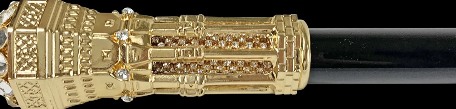 Tower walking stick with white crystals