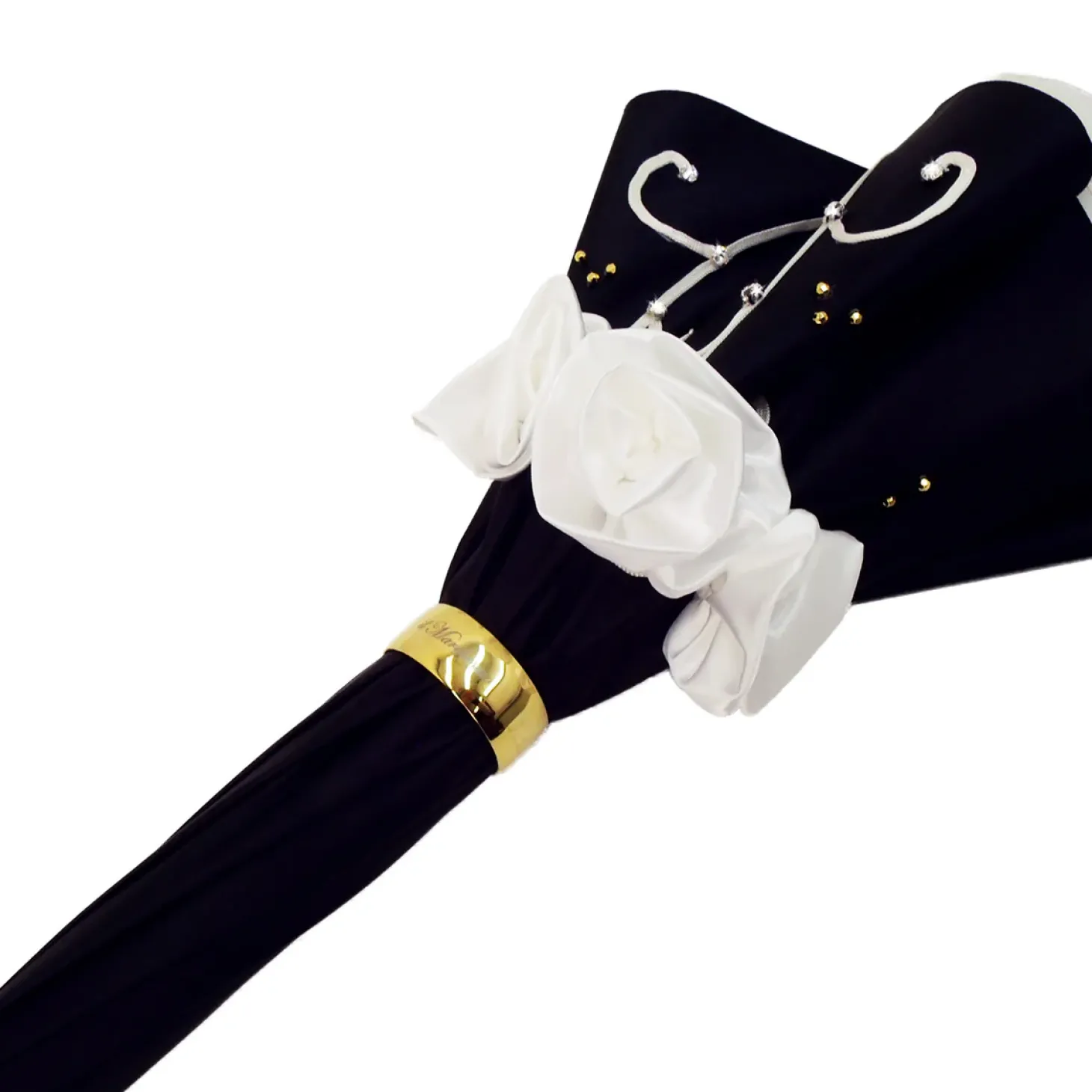 Umbrella With Double Cloth And Embroidered Flowers Fashionable Umbrella
