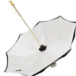 Umbrella With Double Cloth And Embroidered Flowers Fashionable Umbrella