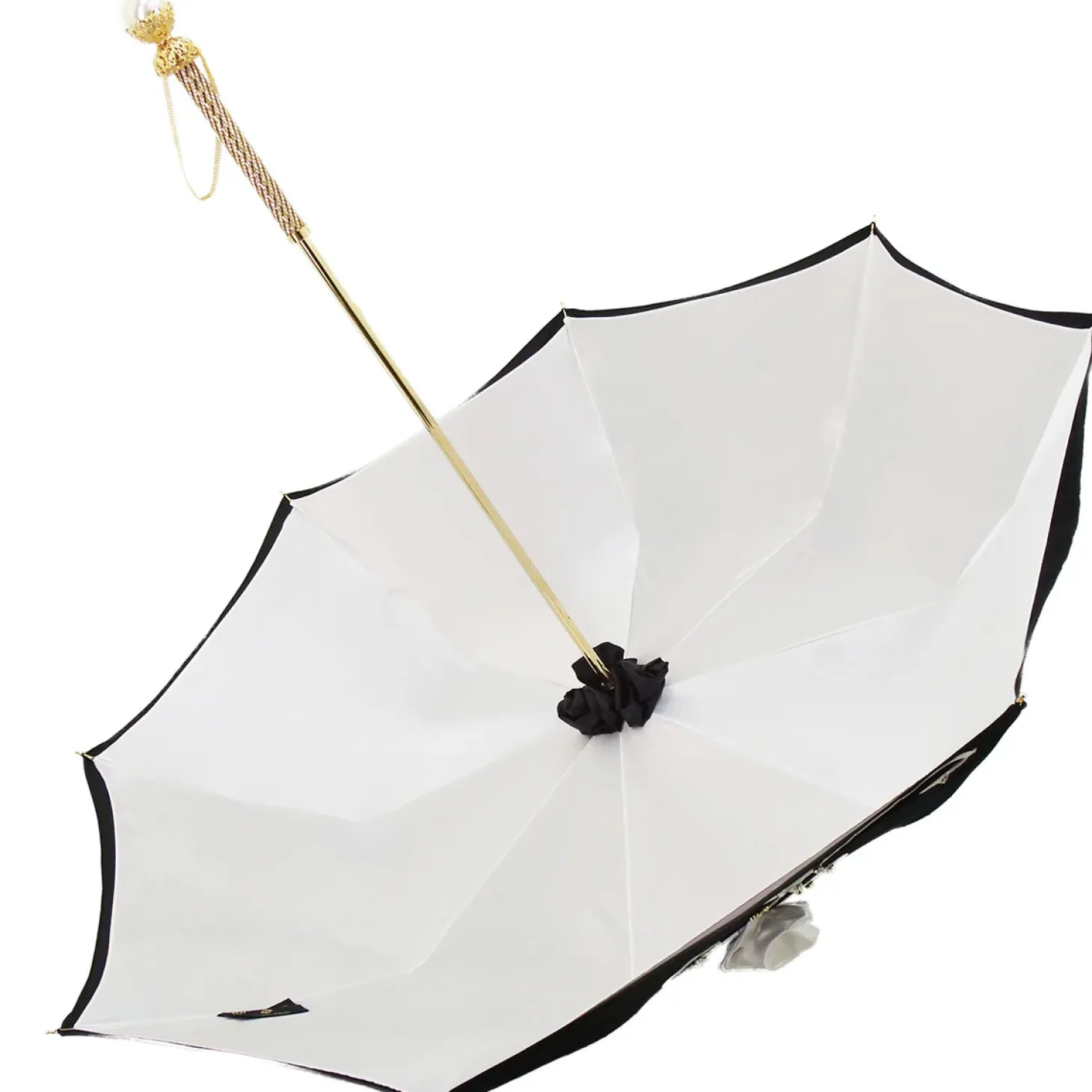 Umbrella With Double Cloth And Embroidered Flowers Fashionable Umbrella