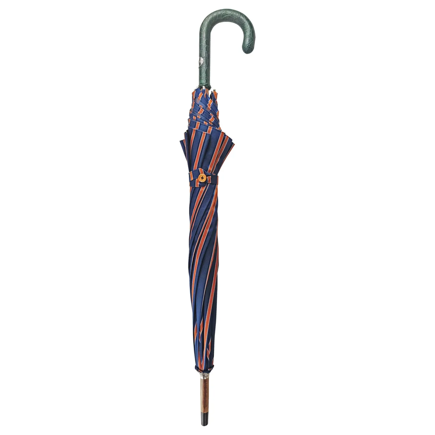 Umbrella with green Caiman Crocodile leather handle