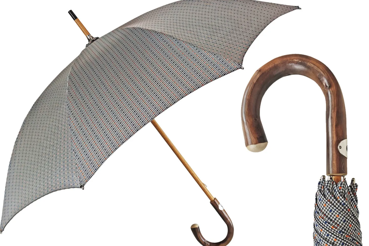 Umbrella with handle in peeled chestnut