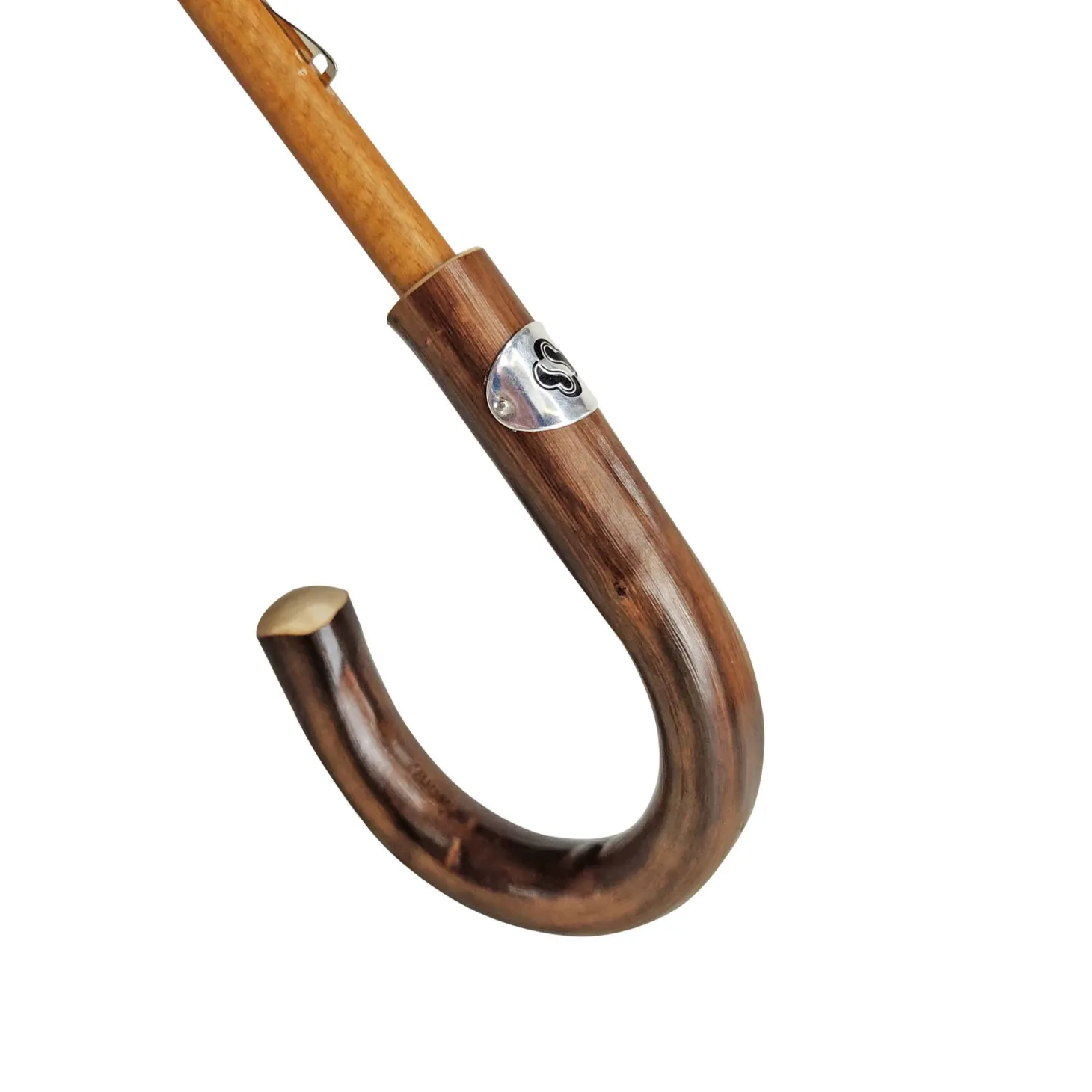 Umbrella with handle in peeled chestnut