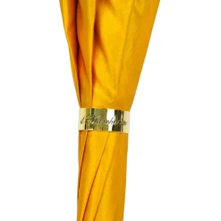 Umbrella with Painted Canvas Style Fabric - Leather handle