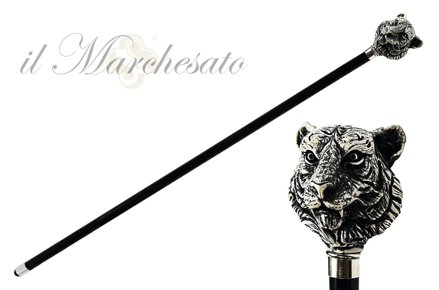 Unique Walking cane with hand-painted tiger
