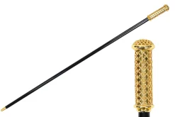 Walking Cane - Elegant Gold Filigree Handle