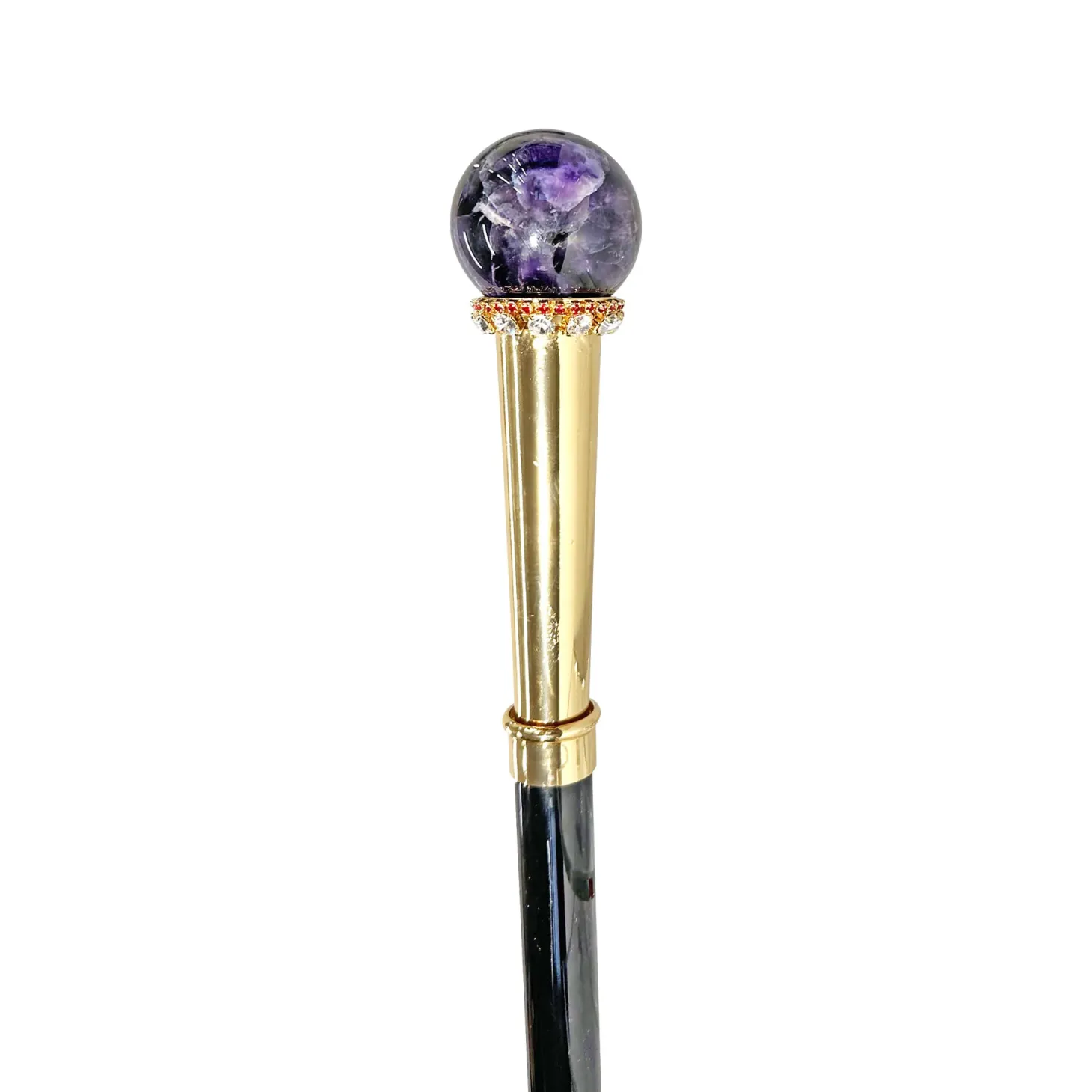 Walking stick - Exquisite Sphere With Minerals Crystals - Natural Amet