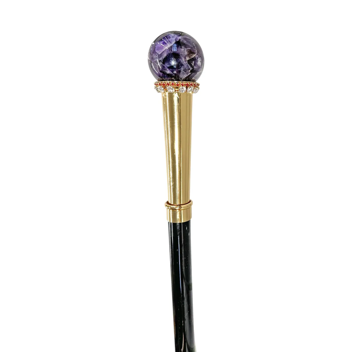 Walking stick - Exquisite Sphere With Minerals Crystals - Natural Amet